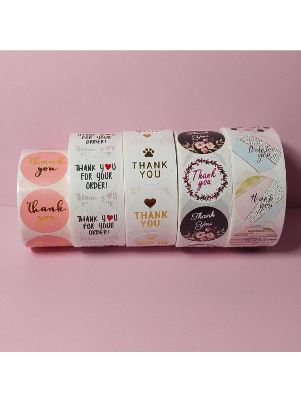 2500 Thank You Stickers Lot 5 rolls size 1 inch
